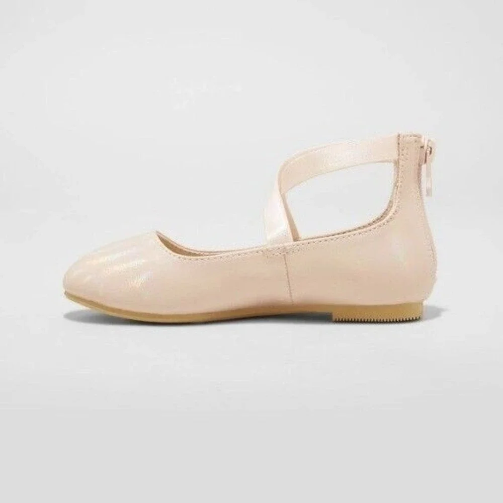 Toddler Girls' Trinity Glitter Ballet Flats - Cat & Jack™ Rose Gold size 5